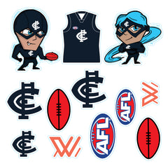 AFL Licensed Individual Team Sticker Sheets (5-pack) - Choose Your Team!