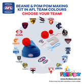 Beanie & Pom Pom Kit in AFL Colours - Choose Your Team!