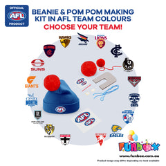Beanie & Pom Pom Kit in AFL Colours - Choose Your Team!