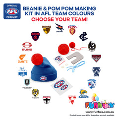 Beanie & Pom Pom Kit in AFL Colours - Choose Your Team!