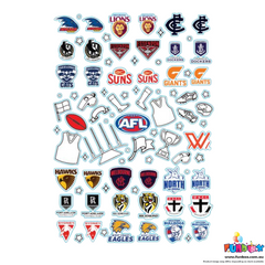AFL Licensed Sticker Sheet A4 - 5 PACK