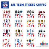 AFL Licensed Individual Team Sticker Sheets (5-pack) - Choose Your Team!