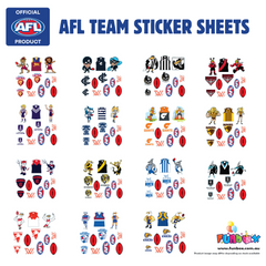 AFL Licensed Individual Team Sticker Sheets (5-pack) - Choose Your Team!