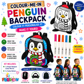 Colour-Me-In Penguin Backpack With Markers