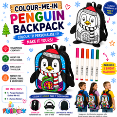 Colour-Me-In Penguin Backpack With Markers