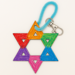 Star Of David Wooden Bag Tag Kit