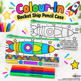 Colour-In Rocket Ship Pencil Case