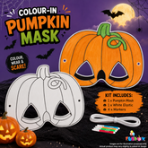 Halloween Jack-O-Lantern Pumpkin Colour-In Mask