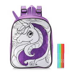 Colour-Me-In Unicorn Backpack With Texters