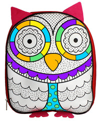 Colour-Me-In Owl Backpack With Markers