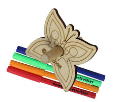 Butterfly Wooden Spinning Top With Texters