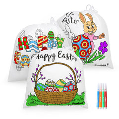 Easter Colour-In Drawstring Bag Kits - Bulk Buy