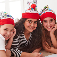 Colour-In Santa Hat - Pack Of 10