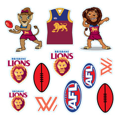 AFL Licensed Individual Team Sticker Sheets (5-pack) - Choose Your Team!