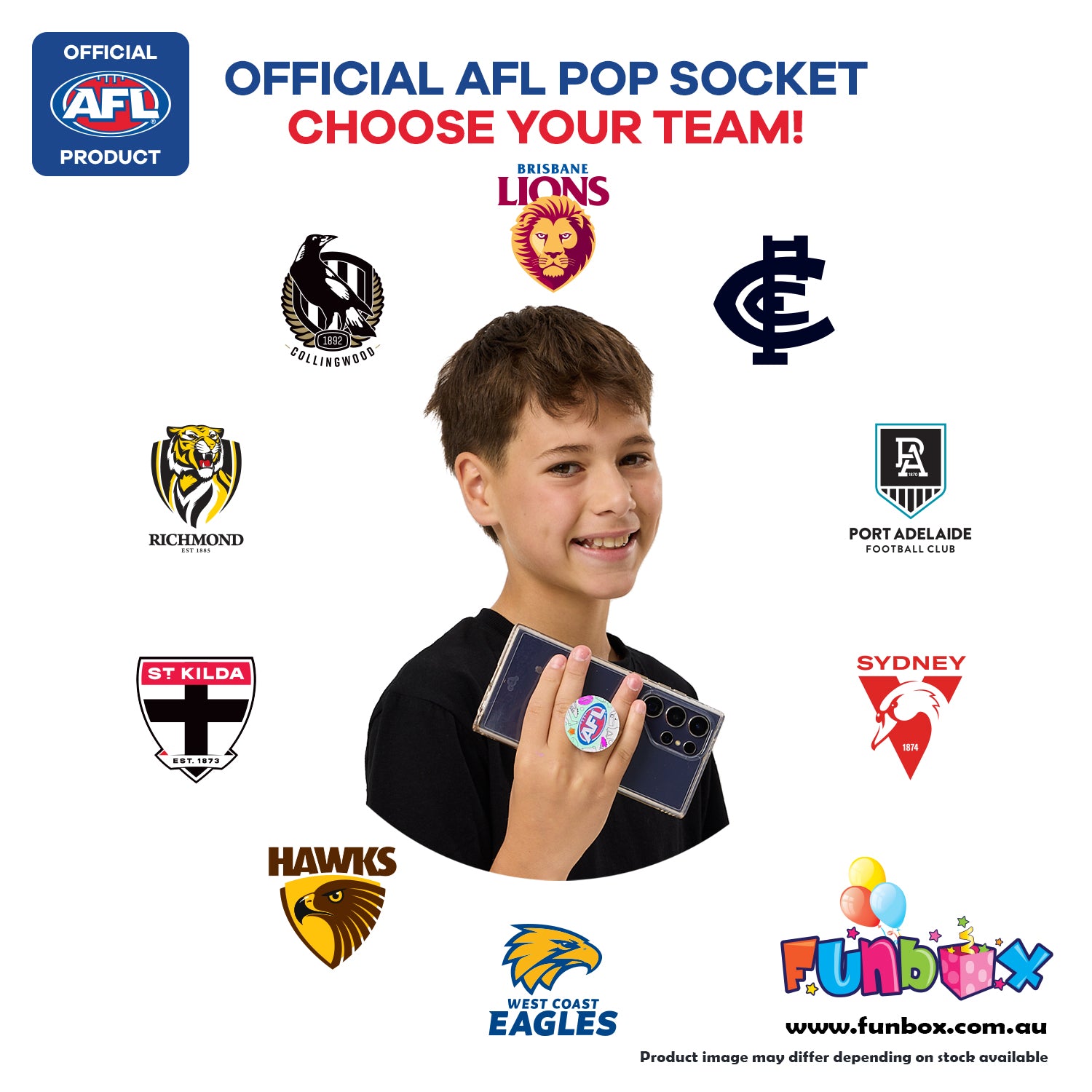 AFL Colour-In Pop Socket - Choose Your Team! – Funbox Activities