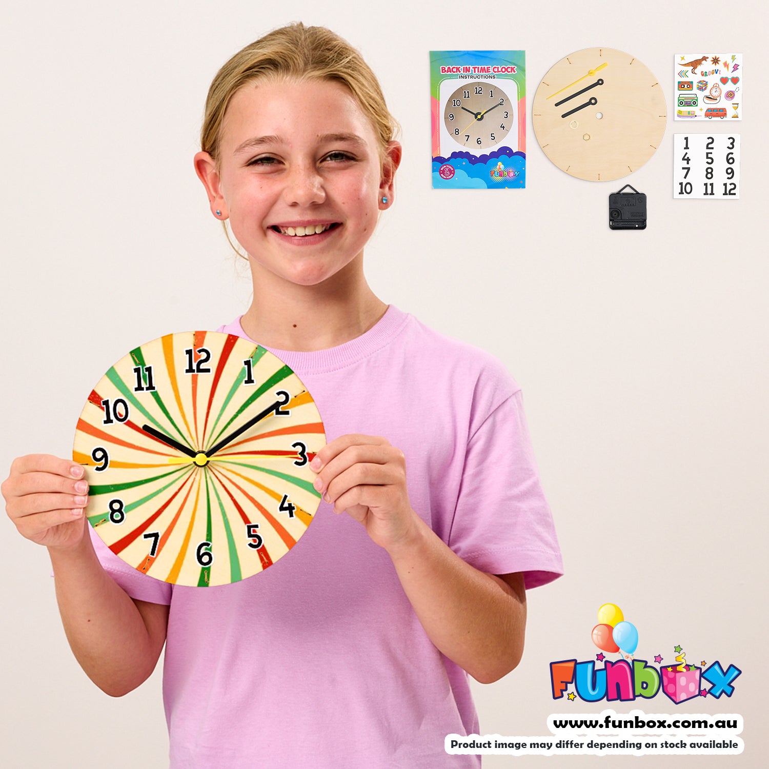 New! DIY Back In Time Wooden Learning Clock