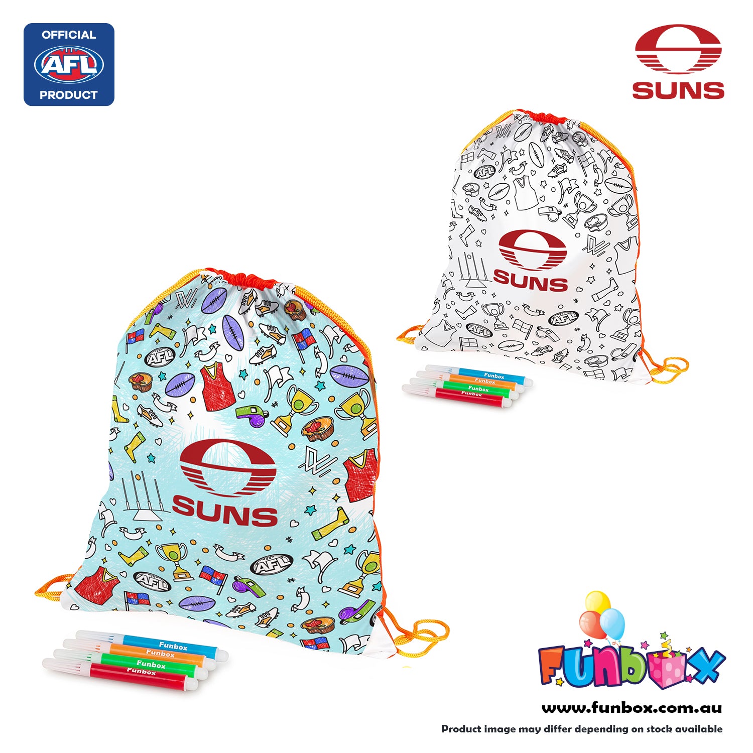 AFL Colour-In Drawstring Bag - Choose Your Team!