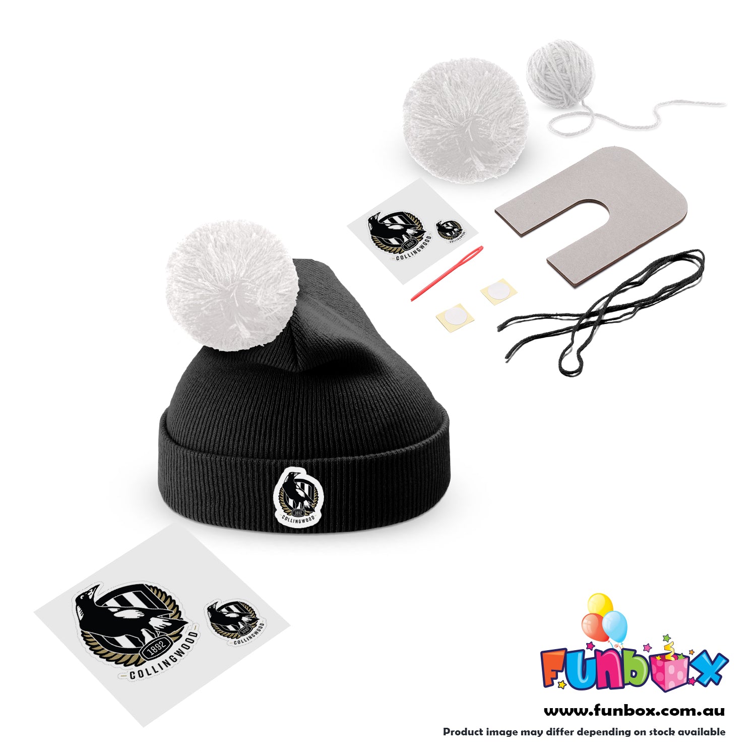 Beanie & Pom Pom Kit in AFL Colours - Choose Your Team!