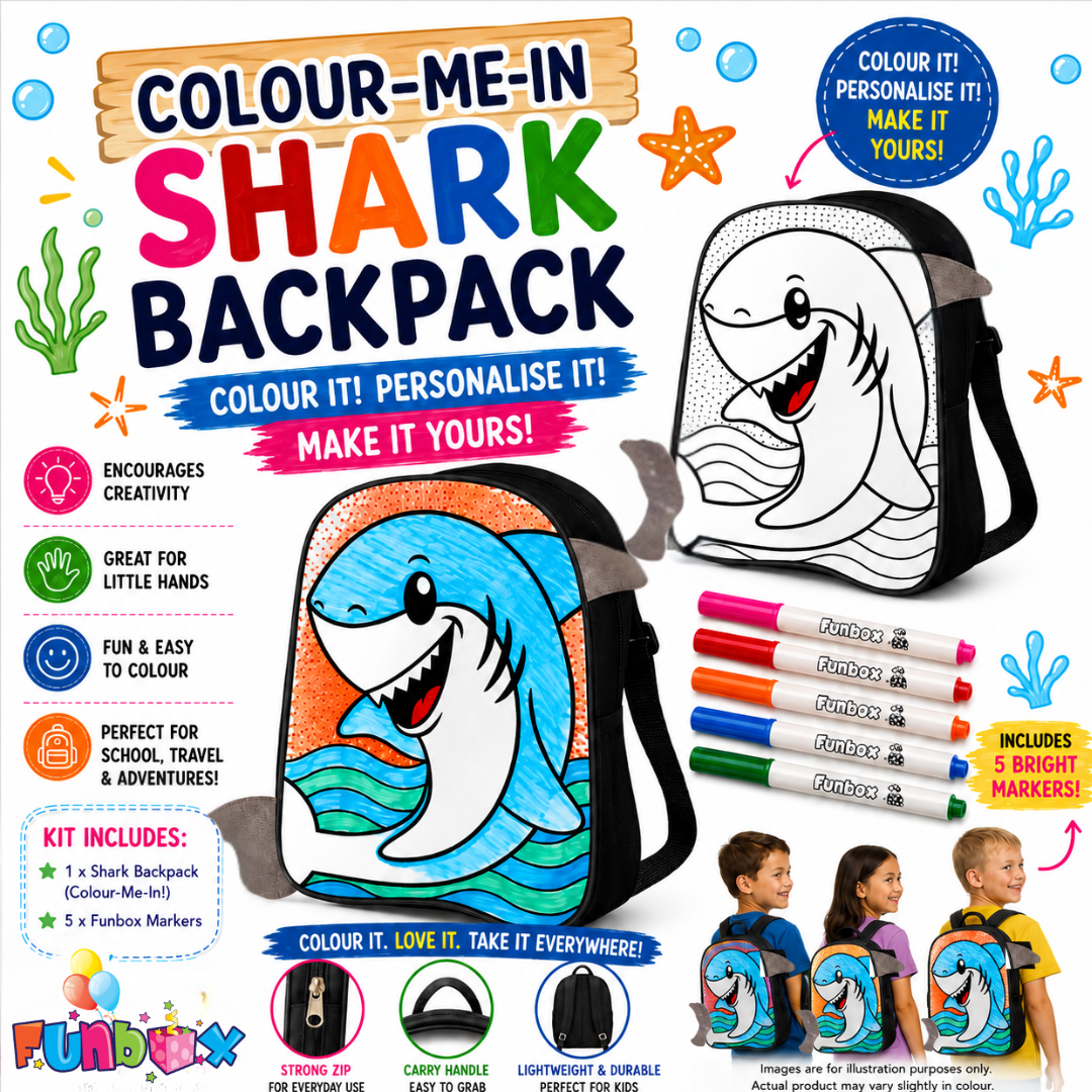 Colour-Me-In Shark Backpack