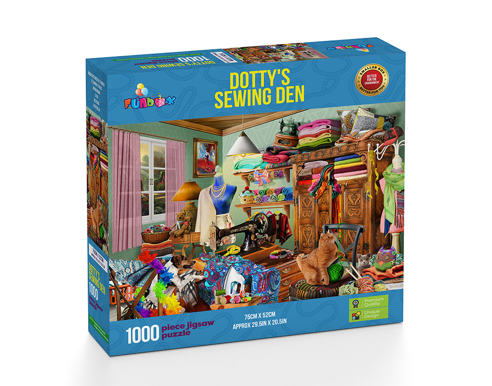 Funbox - Limited Edition! - Dotty's Sewing Den 1000 Piece Jigsaw Puzzle