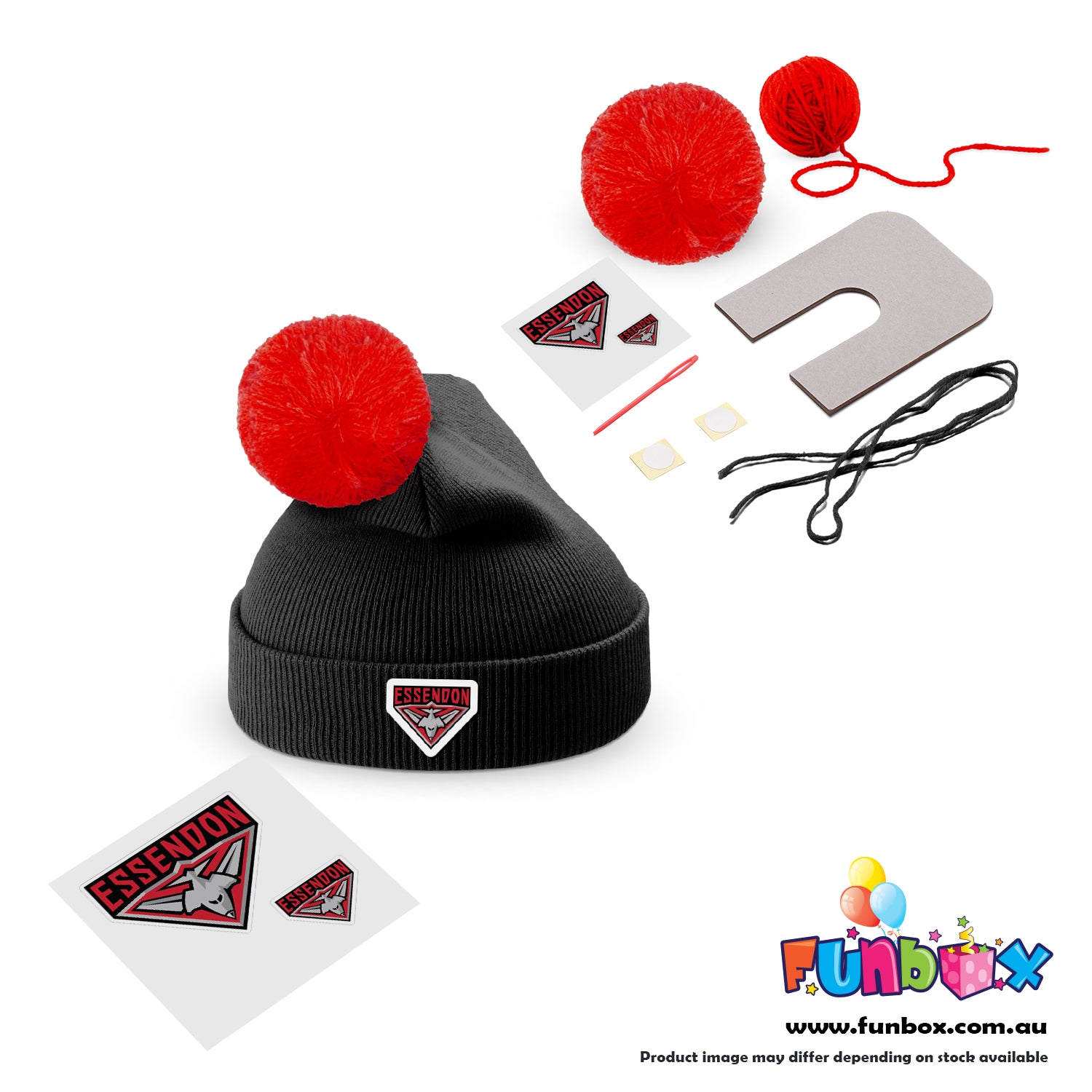 Beanie & Pom Pom Kit in AFL Colours - Choose Your Team!