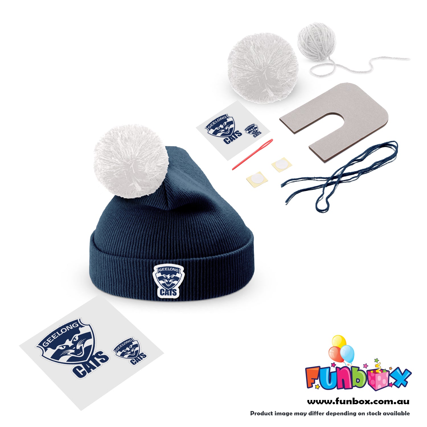 Beanie & Pom Pom Kit in AFL Colours - Choose Your Team!