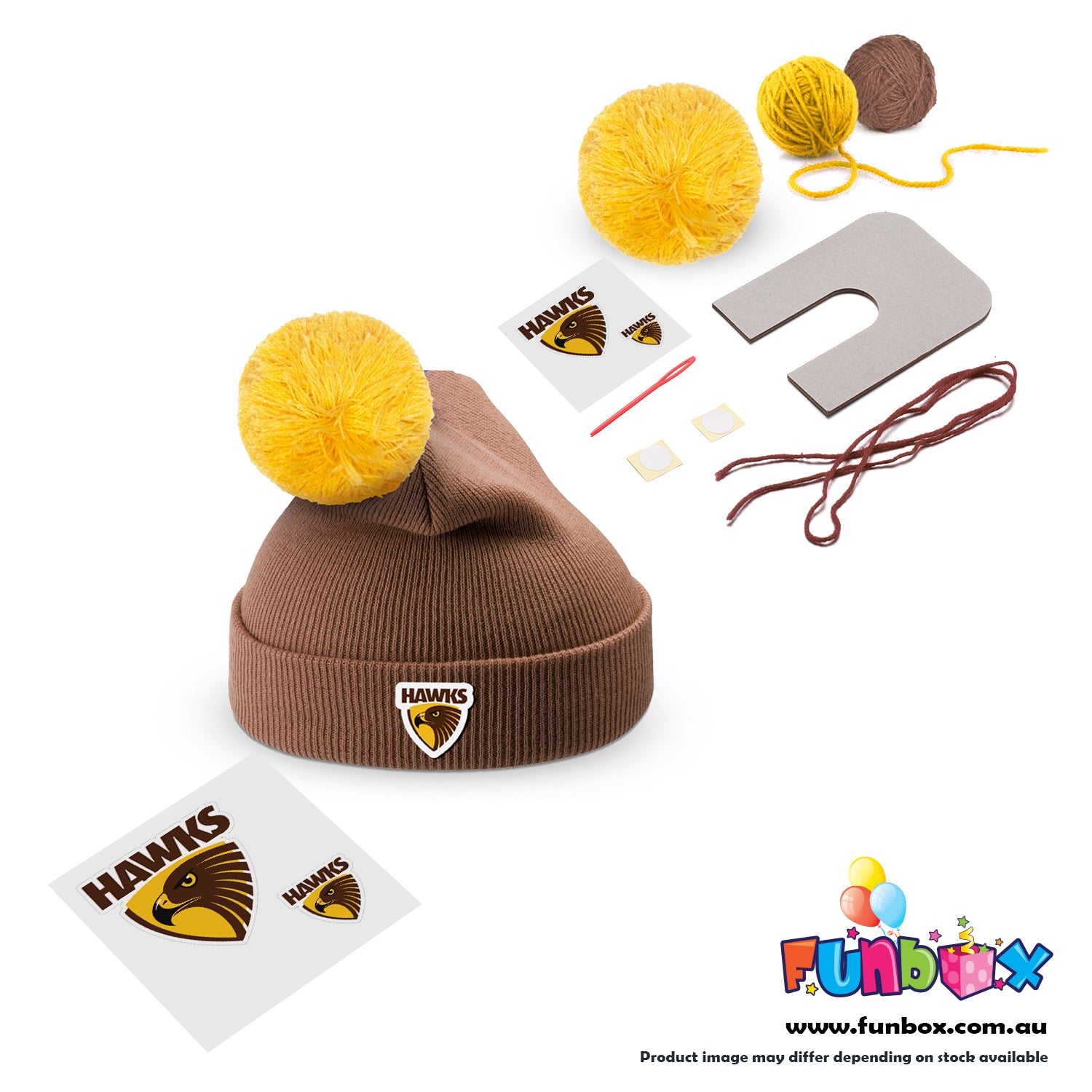 Beanie & Pom Pom Kit in AFL Colours - Choose Your Team!