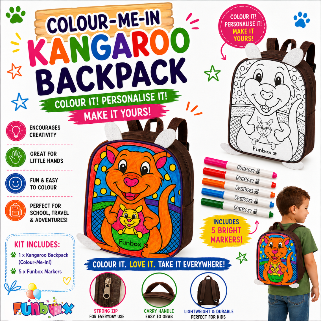 Colour-Me-In Kangaroo Backpack With Markers