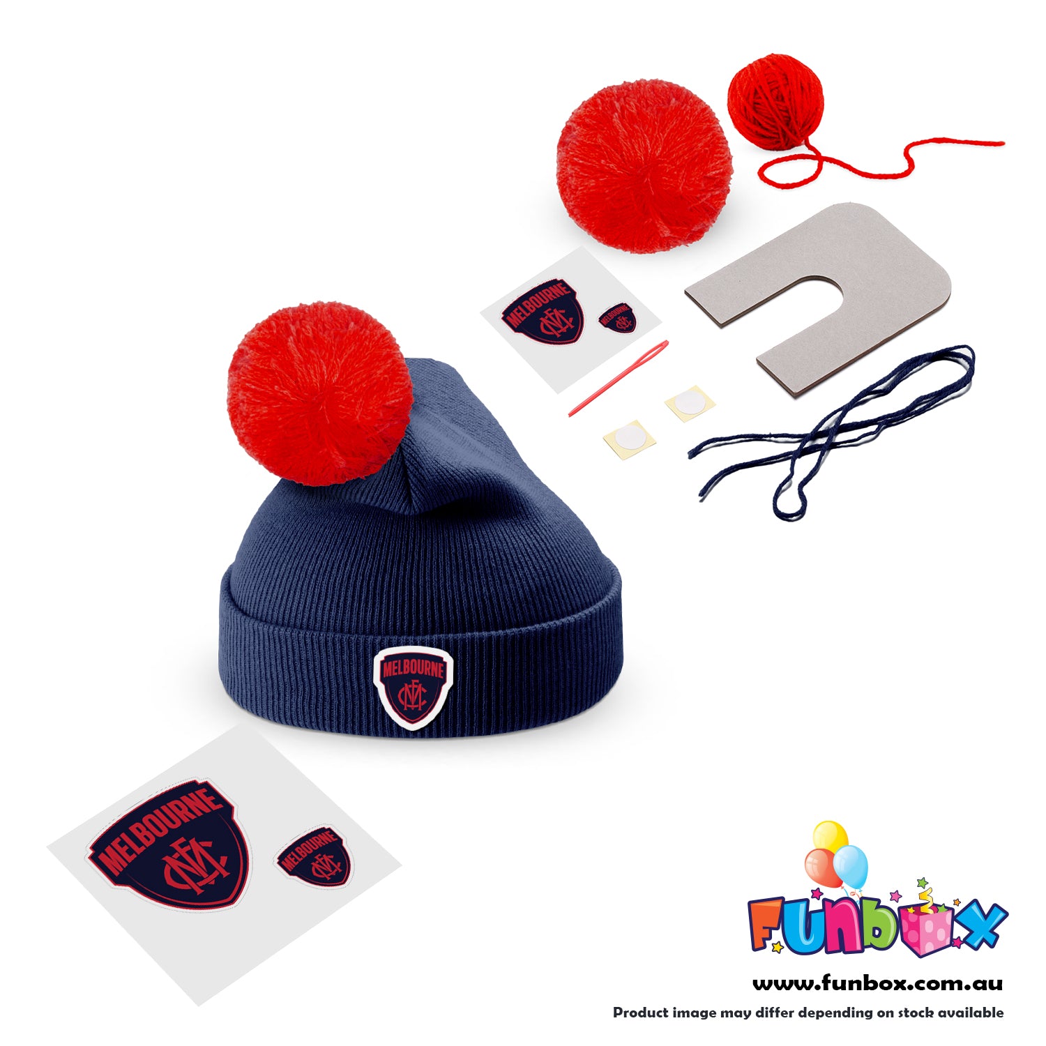 Beanie & Pom Pom Kit in AFL Colours - Choose Your Team!