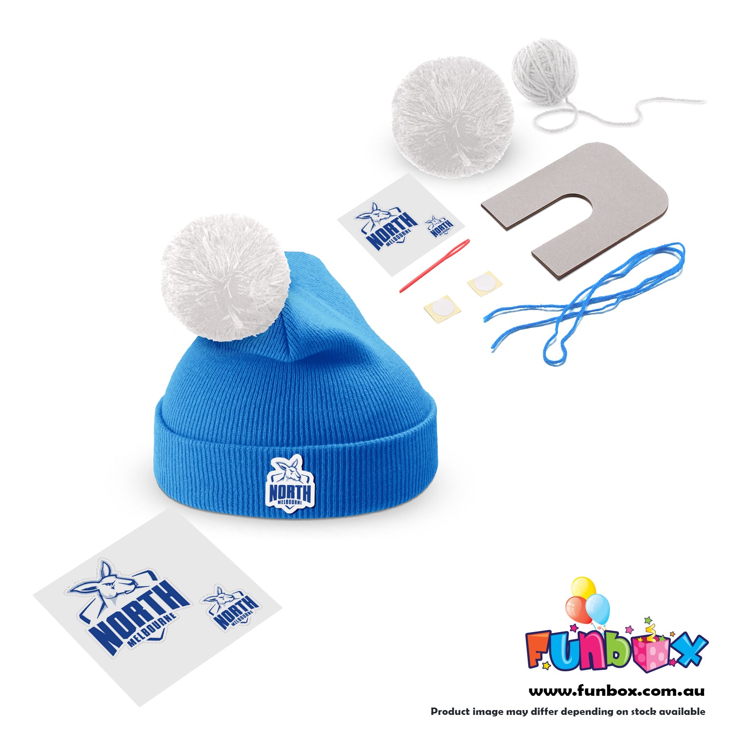 Beanie & Pom Pom Kit in AFL Colours - Choose Your Team!