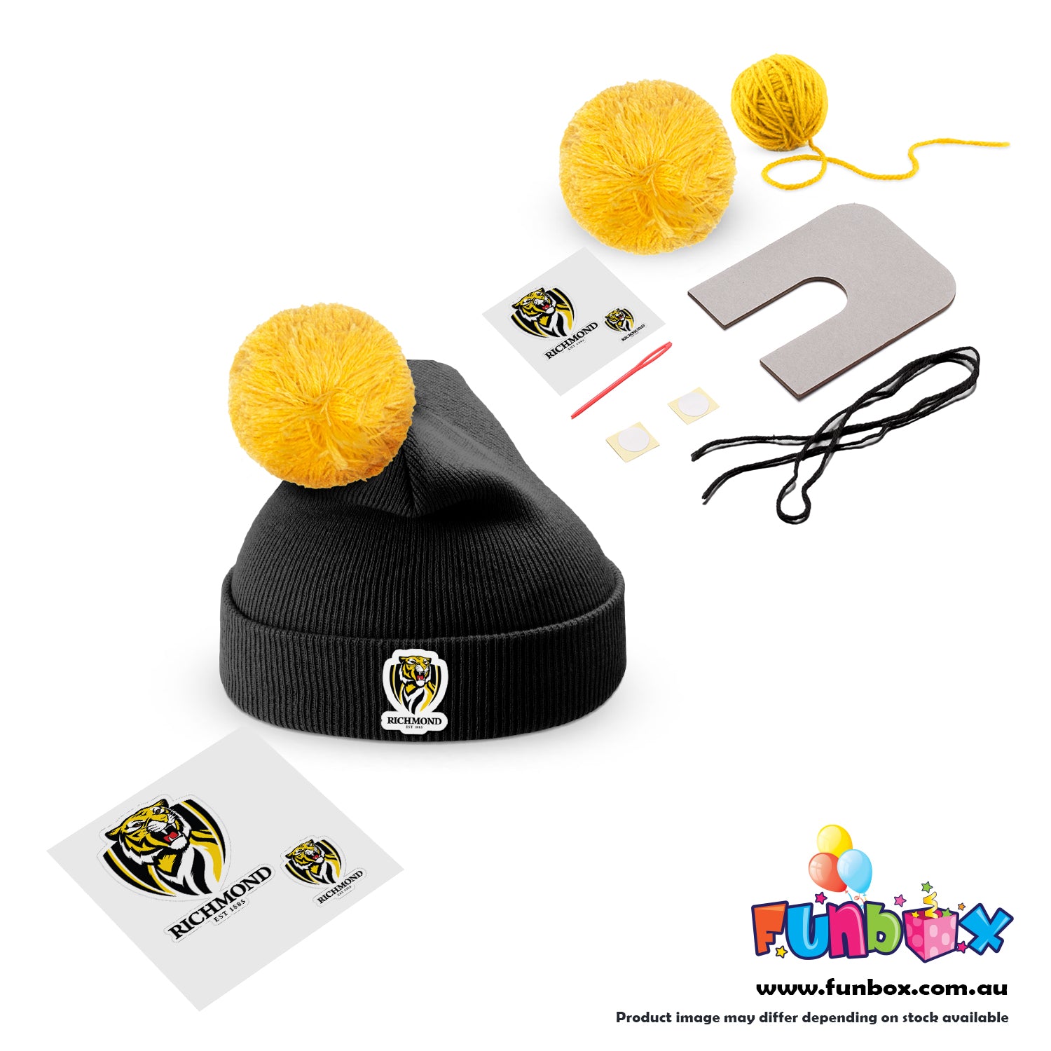 Beanie & Pom Pom Kit in AFL Colours - Choose Your Team!