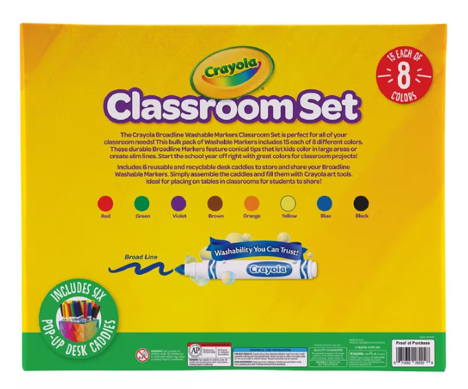 Crayola Classroom Washable Markers – Pack of 120