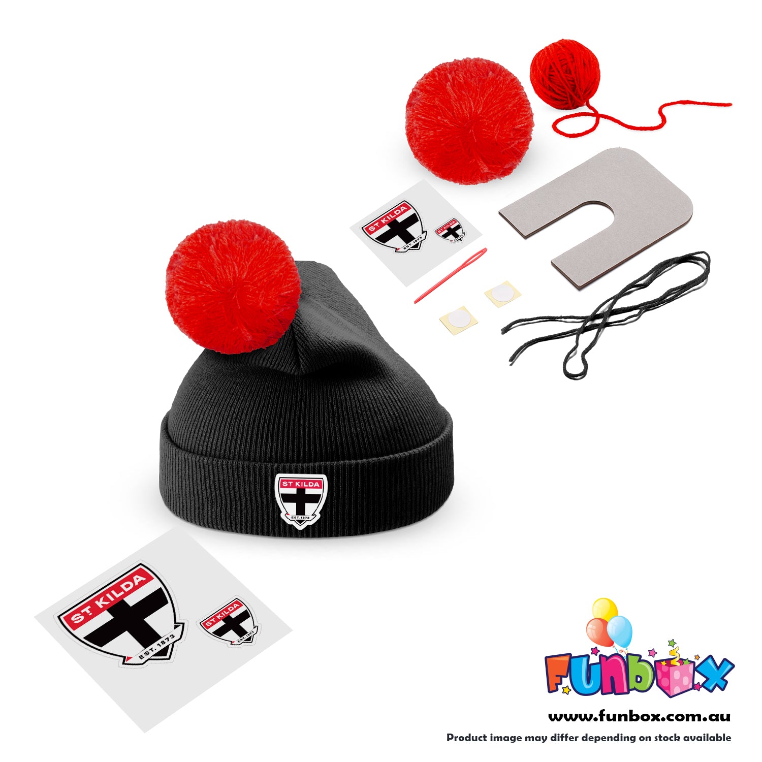 Beanie & Pom Pom Kit in AFL Colours - Choose Your Team!