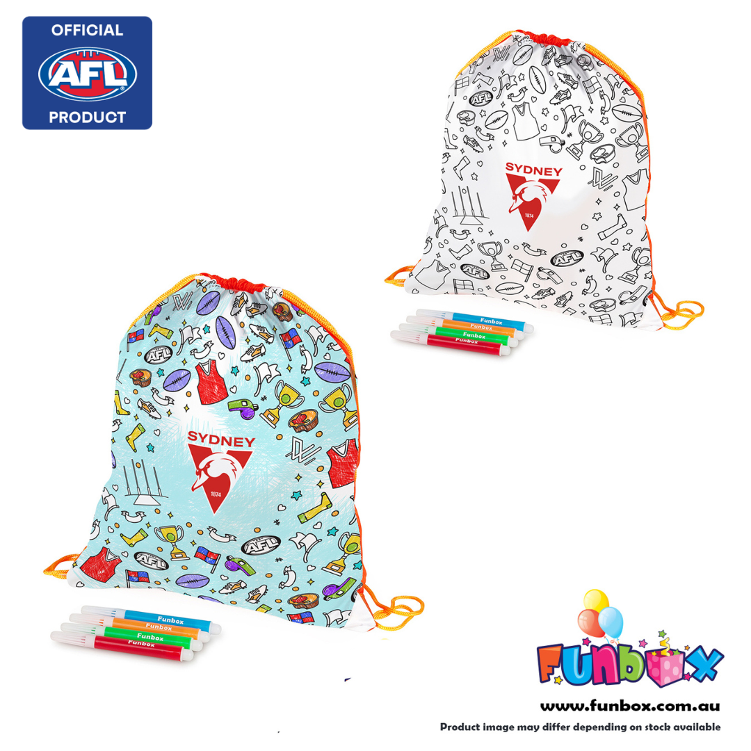 AFL Colour-In Drawstring Bag - Choose Your Team!
