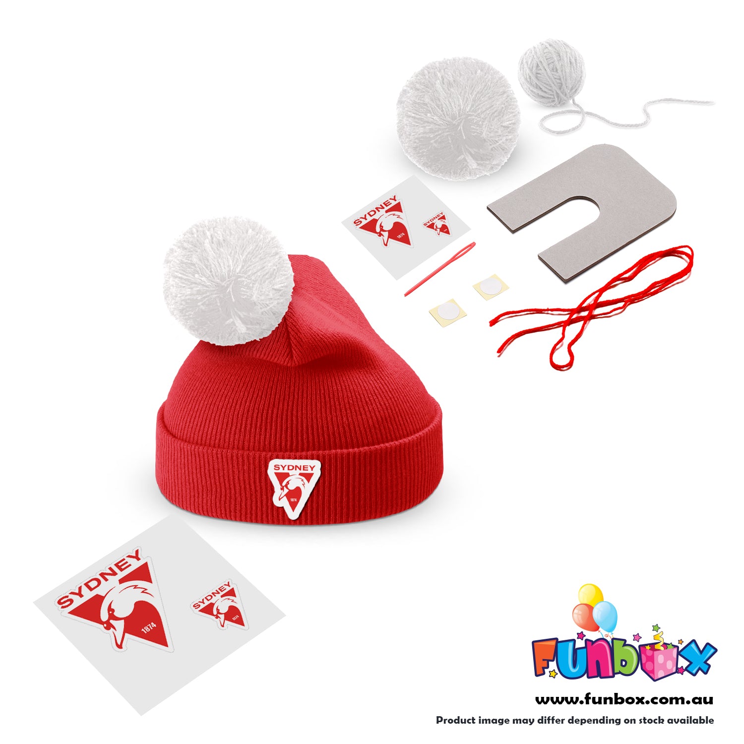 Beanie & Pom Pom Kit in AFL Colours - Choose Your Team!