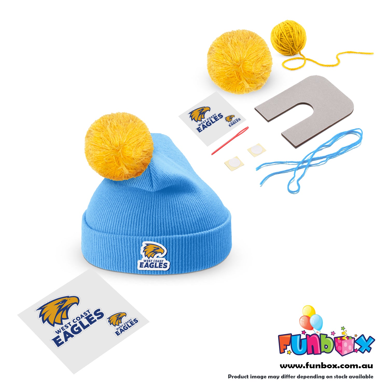 Beanie & Pom Pom Kit in AFL Colours - Choose Your Team!