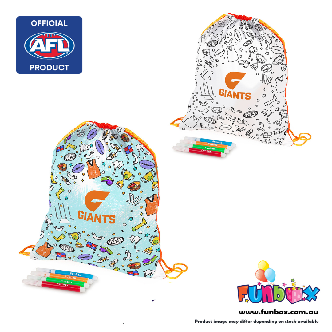 AFL Colour-In Drawstring Bag - Choose Your Team!
