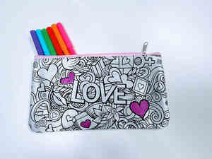 Colour-In Love Pencil Case