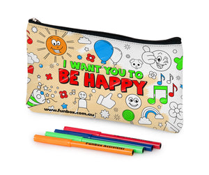 Colour-In I Want You To Be Happy Pencil Case