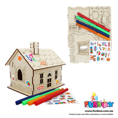 Wooden Diy Dog Money Box House Kit
