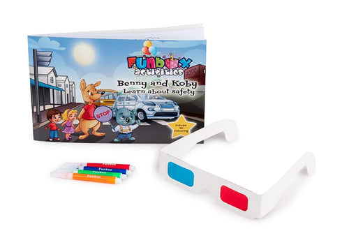 Safety Activity Book with Markers and 3D Glasses
