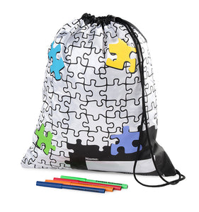 Puzzle Design Drawstring Bag
