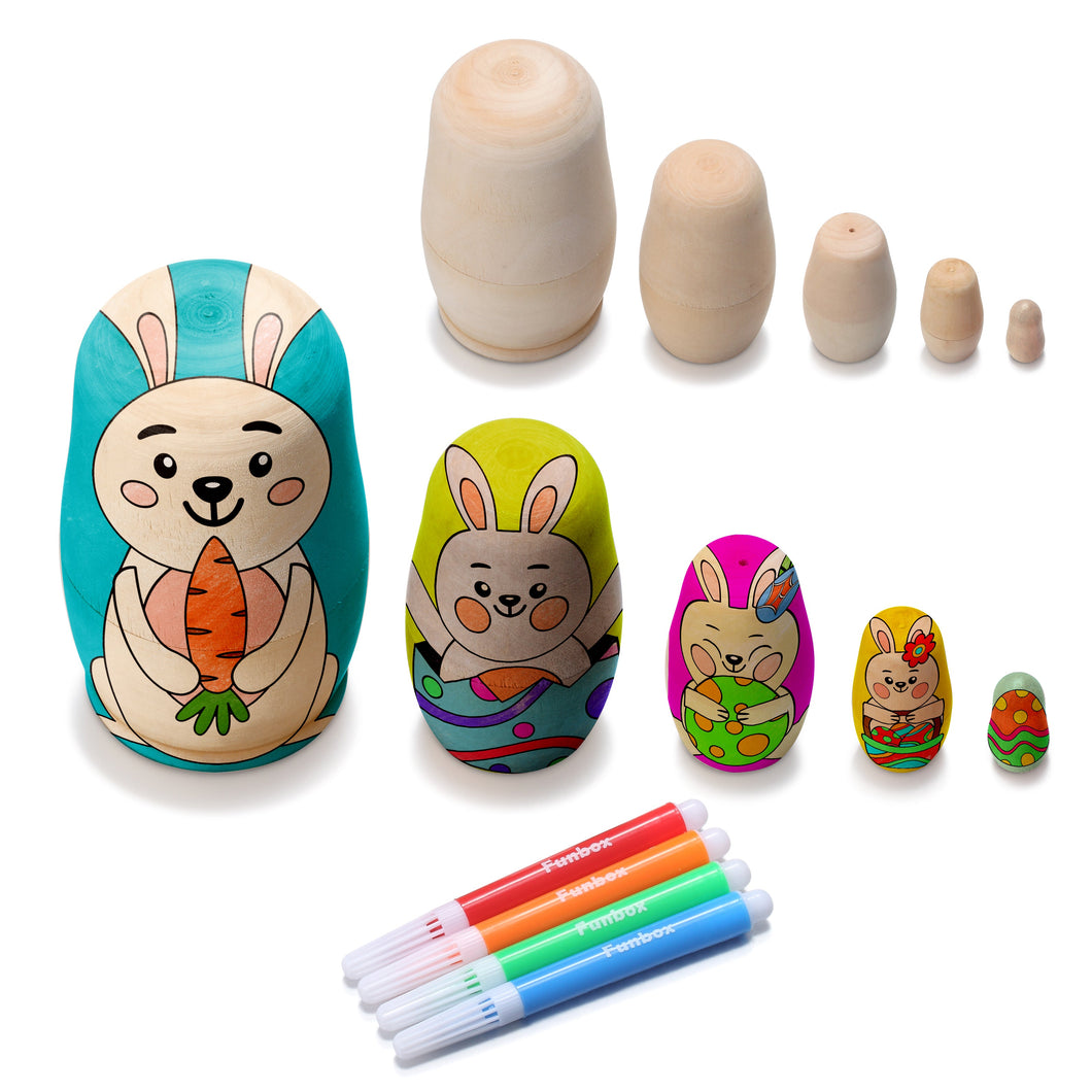 Design Your Own Bunny Babushka Nesting Dolls