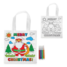 Christmas Themed Colour-In Tote Bag