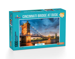 Funbox - Cincinnati Bridge at Dusk 1000 Piece Adult's Jigsaw Puzzle