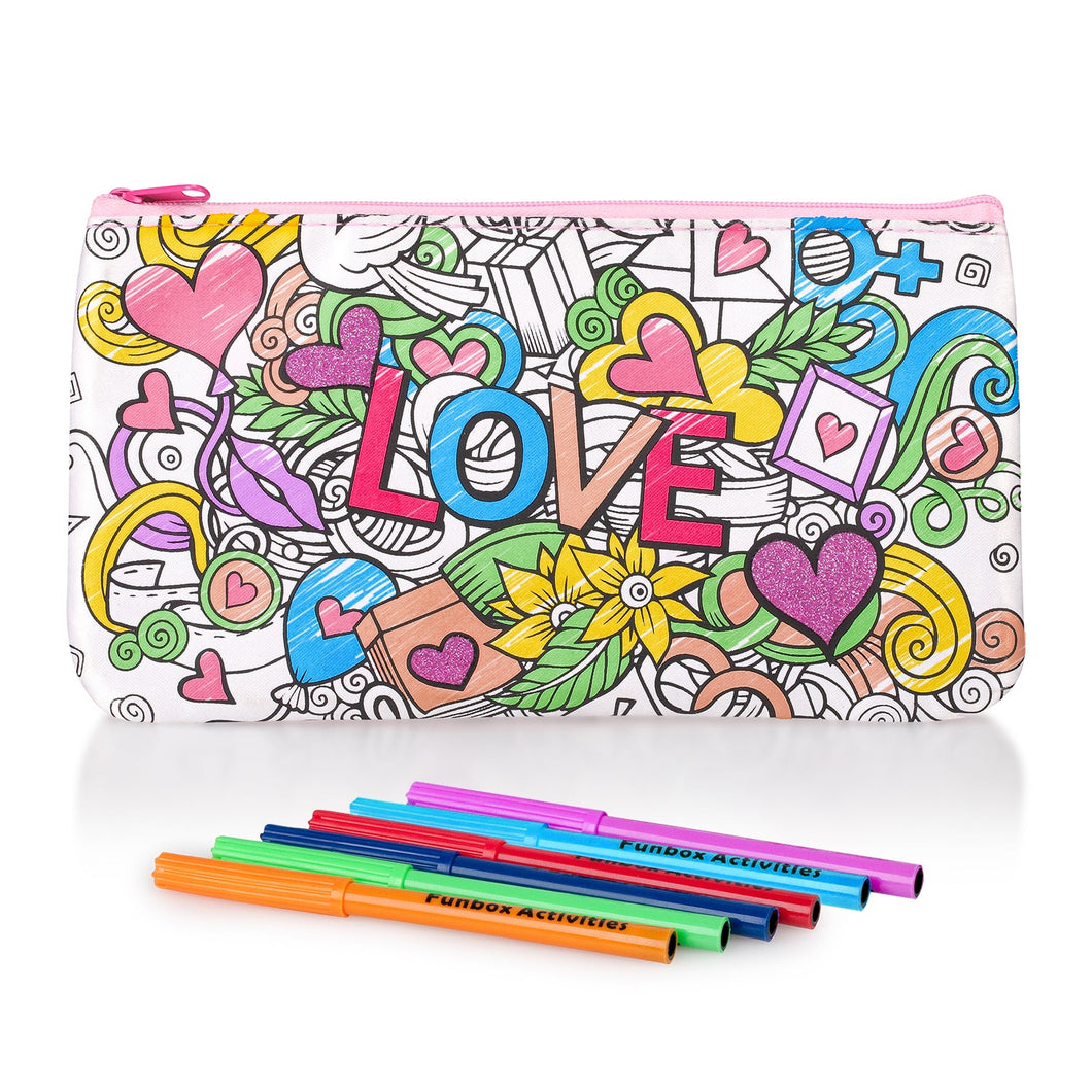 Colour-In Love Pencil Case