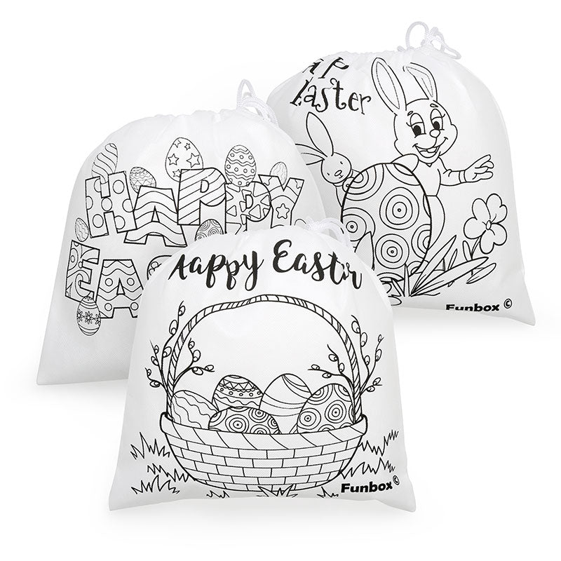 Easter Colour-In Drawstring Bag Kits - Bulk Buy