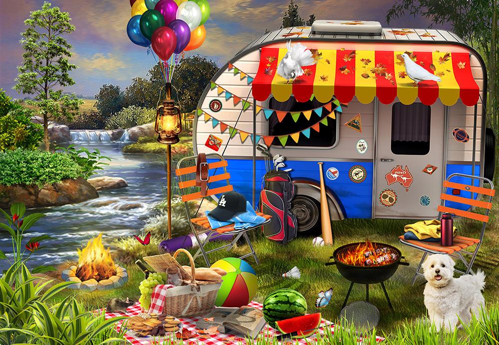 Funbox - Holiday Days: Caravanning 500 Piece Family Jigsaw Puzzle – Funbox  Activities