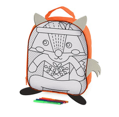 Colour-Me-In Fox Backpack With Markers