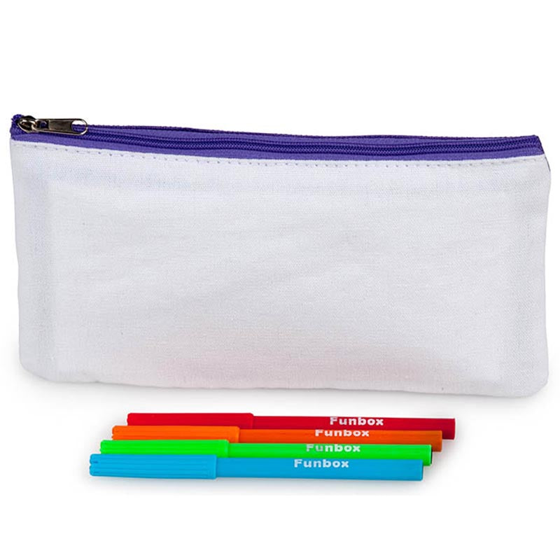 Colour-In Plain Canvas Pencil Case